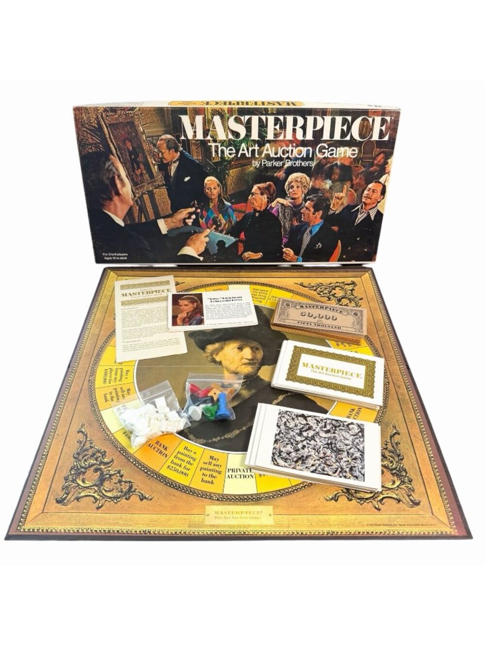 Vintage Parker Brothers Masterpiece The Art Auction Board Game Complete!